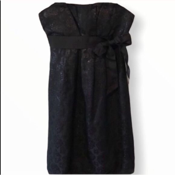 Women’s BCBG Black Strapless Dress with Bow - Picture 1 of 5